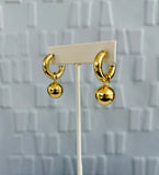 Gold Hoop Ball Earrings