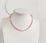 Pink Bead and Pearl Necklace
