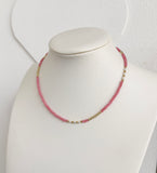 Pink Bead and Pearl Necklace