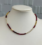 Red Bead and Pearl Necklace