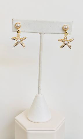 Starfish Pearl Earrings