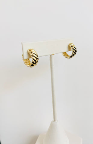 Gold Twist Hoop Small