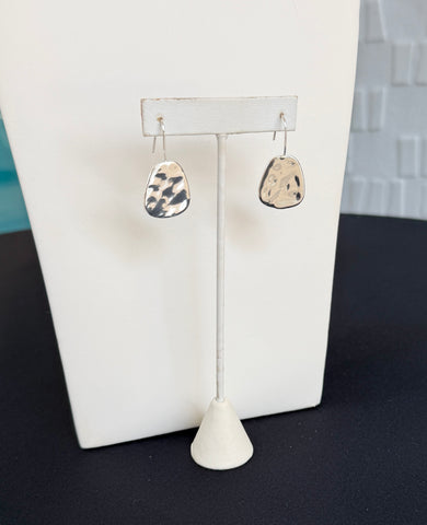 Hammered Silver Disk Earrings