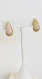 Pave Gold Teardrop Earrings