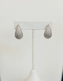 Teardrop Pave Silver Earrings