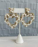 Pearl Heart Earrings