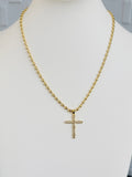 Crystal Cross Gold Necklace