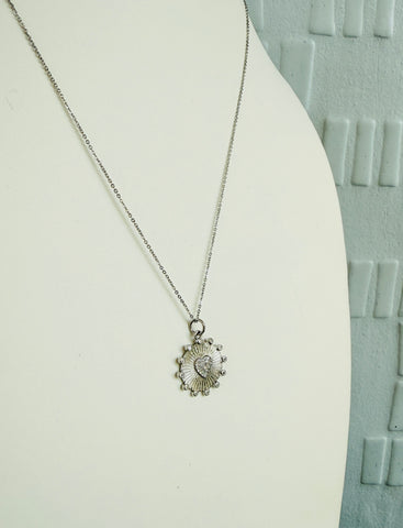 Silver Crystal Heart Necklace