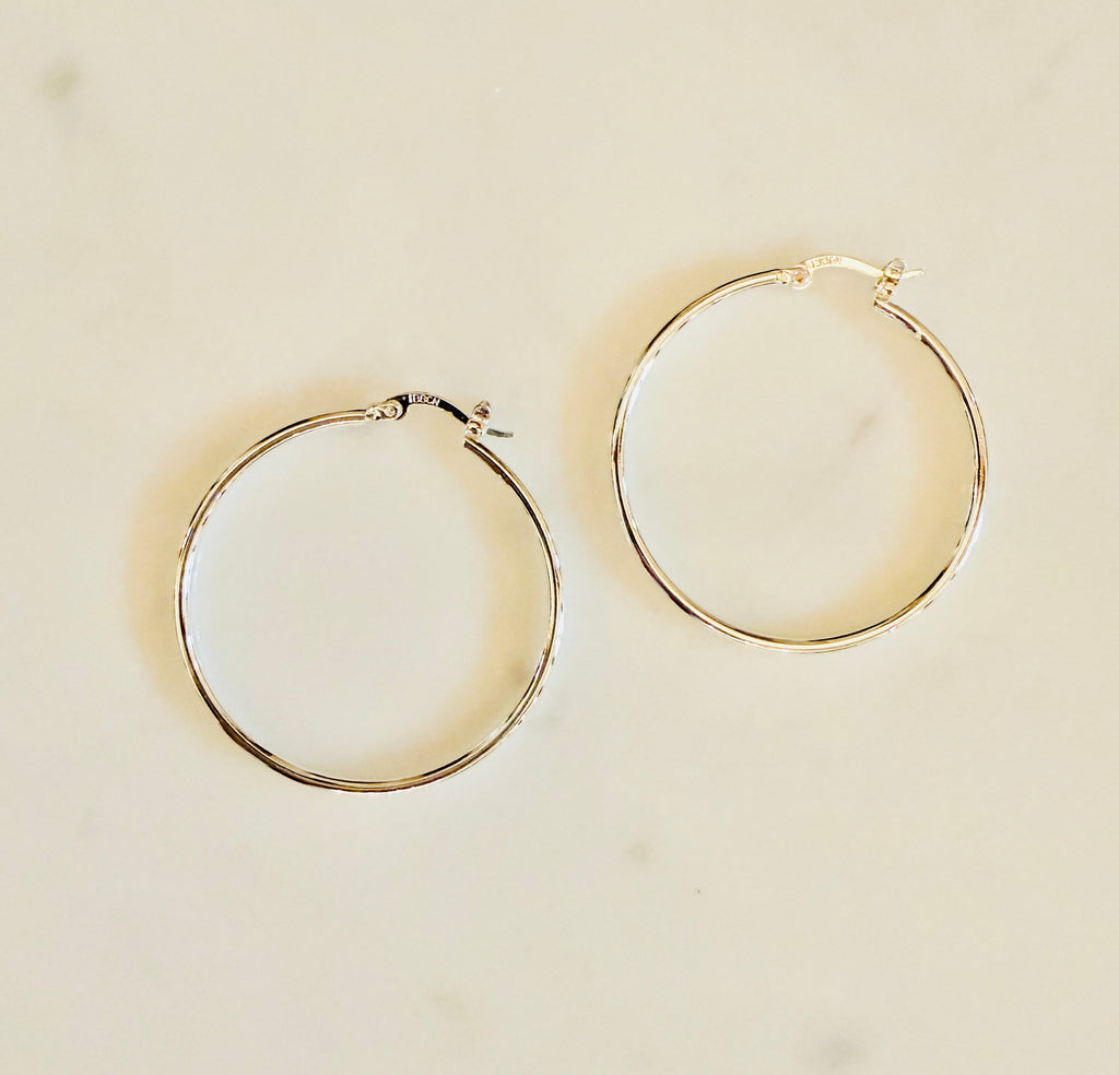 Silver Hoop Classic Earrings