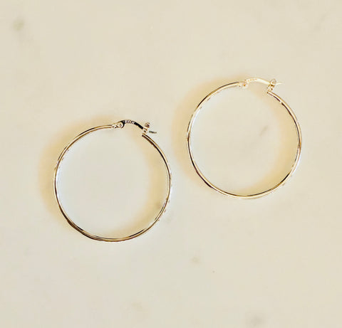 Silver Hoop Classic Earrings