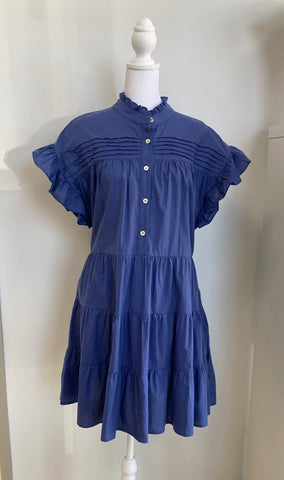 Deep Blue Tiered Mini Dress