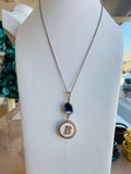 Silver Geode Initial Necklace