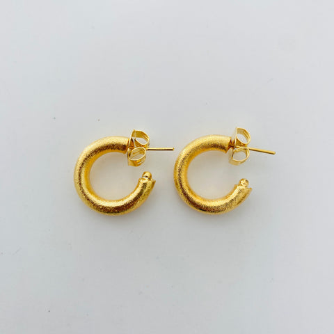 Thick Gold Hoop Earrings Small