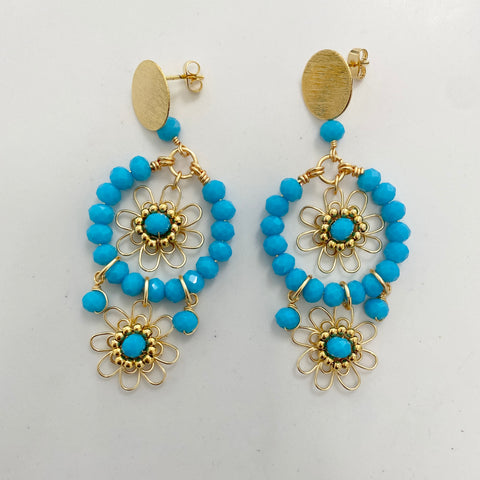 Flower Azul Earrings