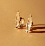 Wing Ring with Crystal