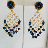 Chandelier Earring Blue and Gold