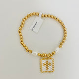 Vani Beaded Cross Bracelet