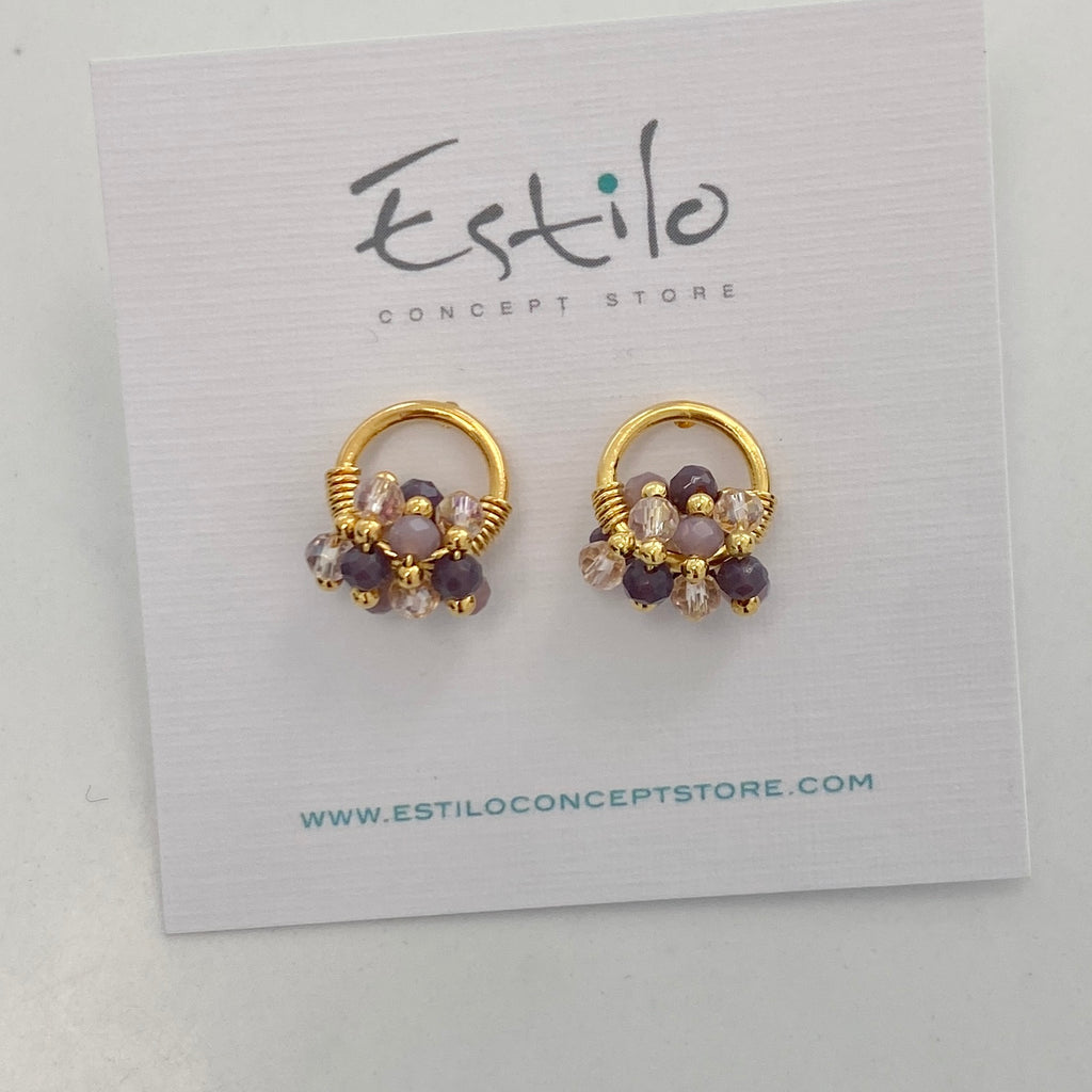 Canastilla Purple Beaded Earrings