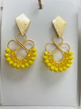 Alegria Yellow Beaded Earrings