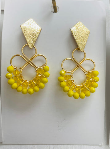 Alegria Yellow Beaded Earrings