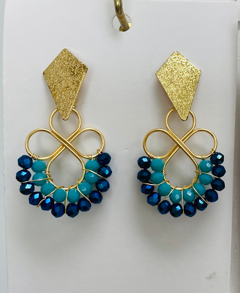 Alegria Blue Beaded Earrings