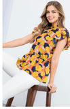 Ruffle Sleeve Print Top