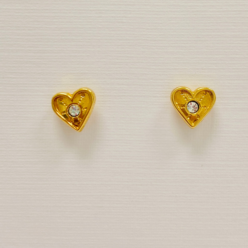 Vani Gold Diamond Heart Earrings