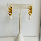 Vani Gold Chain Pearl Earrings