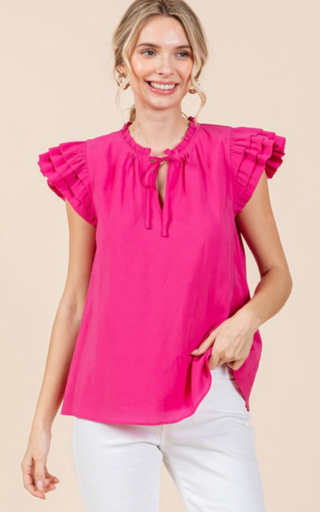 Pink Ruffle Blouse