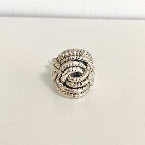 Vani Chunky Silver Twisted Ring