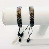 Black Silver & Gold Beaded Bracelet