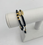 Black Beaded Shell Bracelet Set