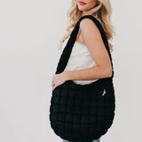 Quilted Tote Bag CW *black, green, red, tan