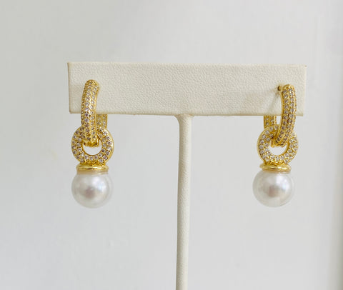 Pearl Crystal Elegant Drop Earrings