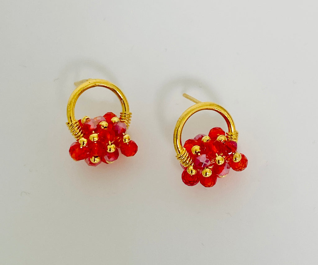 Canastilla Red Beaded Earrings