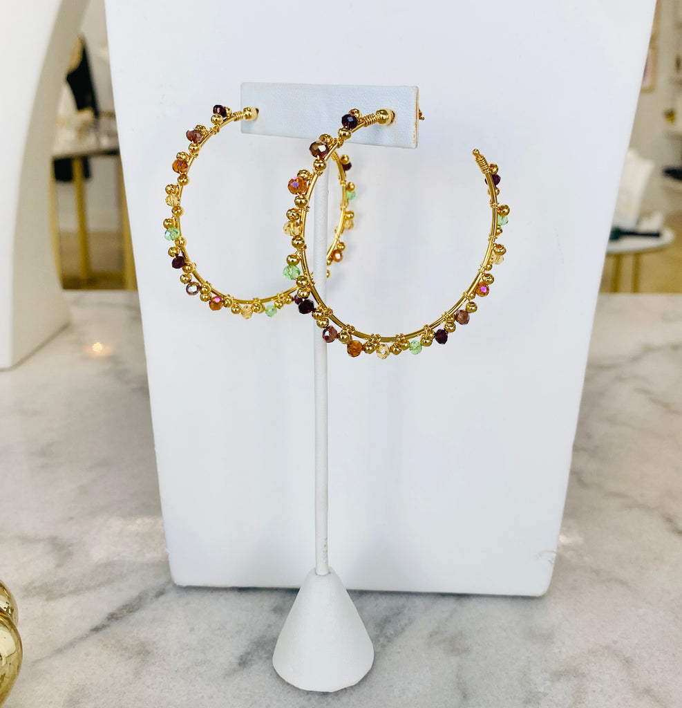 Fall beaded hoops