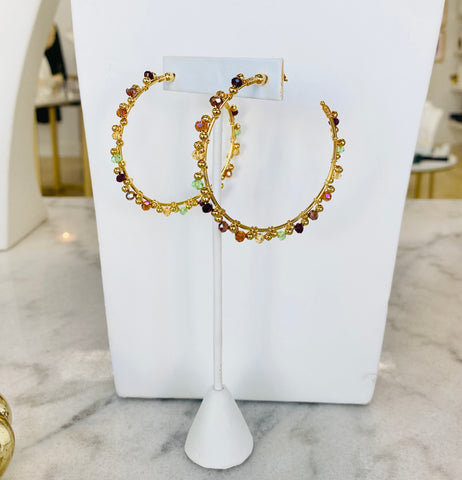 Fall beaded hoops