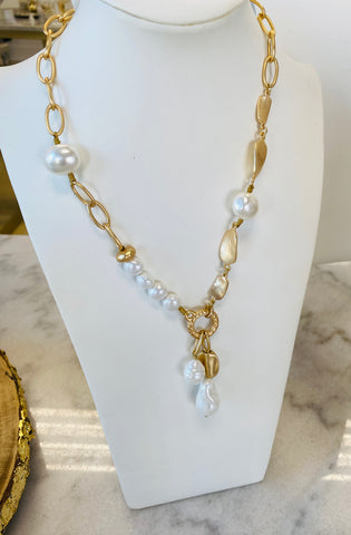 Vani Gold & Pearl Statement Necklace