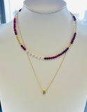 Red Bead and Pearl Necklace