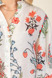 White Boho Print Blouse CW
