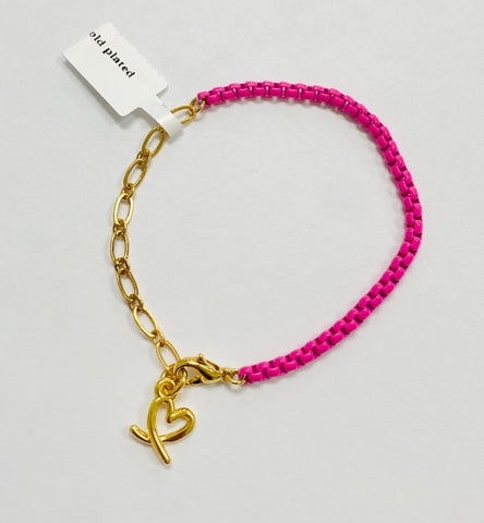 Vani Pink Chain Bracelet Heart