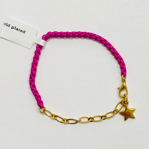 Vani Pink Chain Bracelet Star