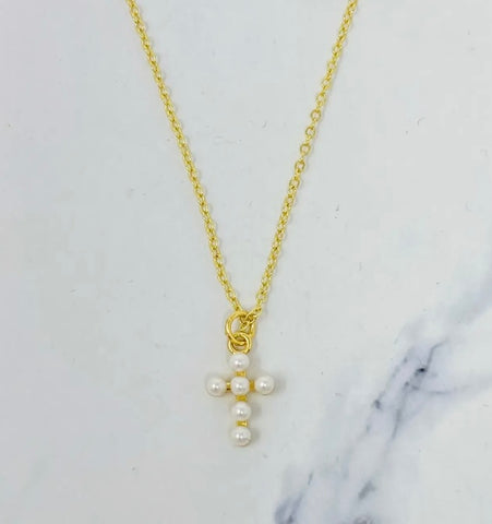 Pearl Cross Necklace