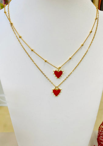 Vani Red Heart Necklace