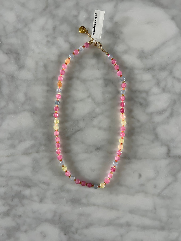 Dainty Colorful Beaded Necklace