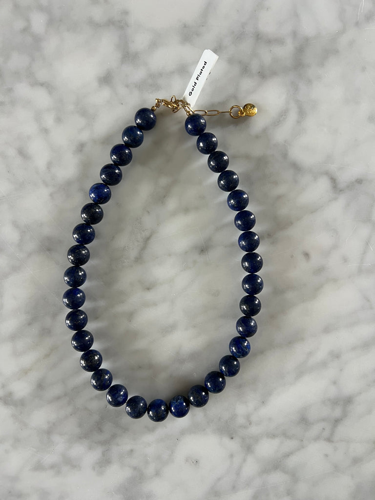 Navy Blue Bead Necklace