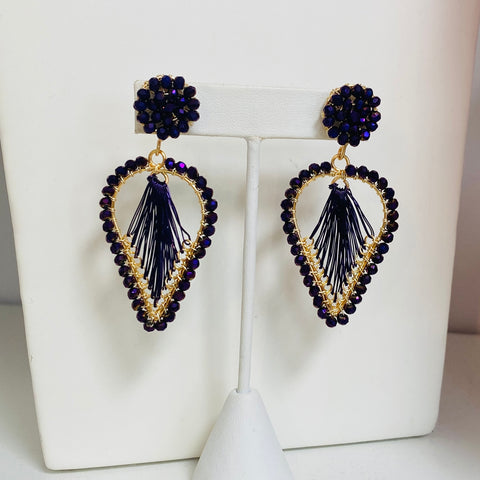 Purple and Gold Earrings