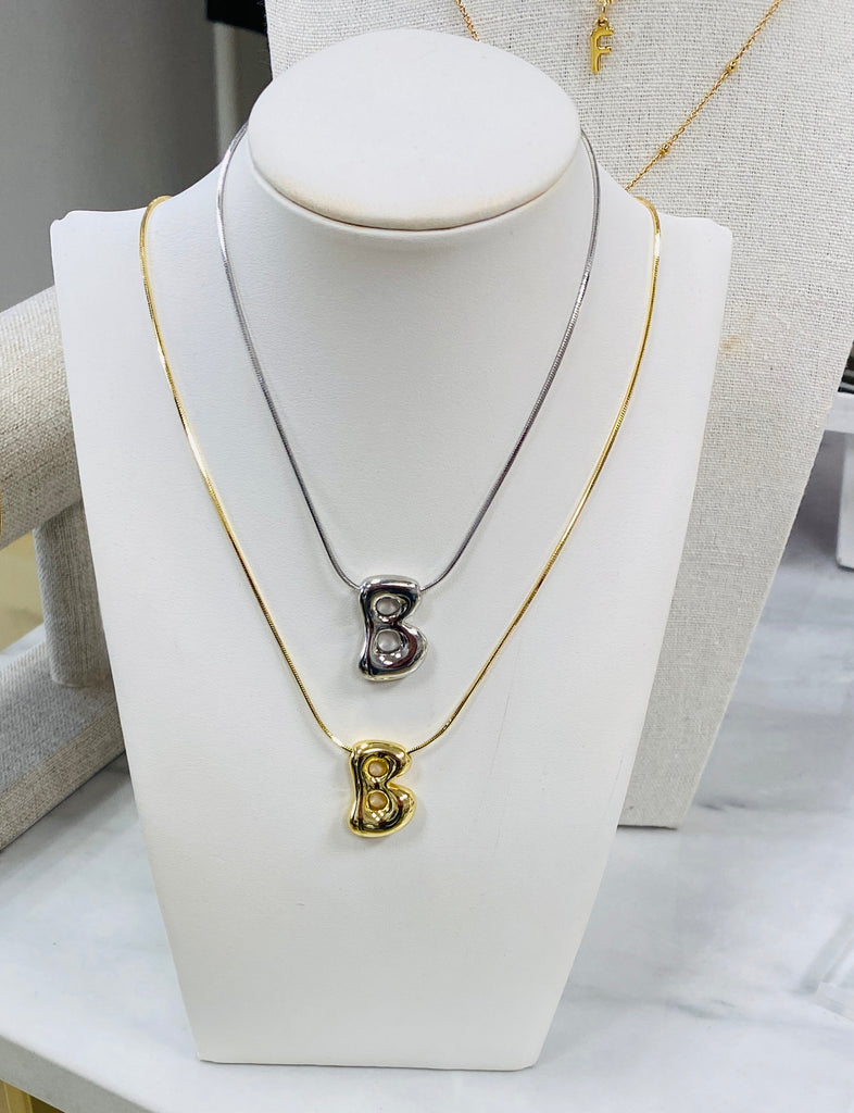 Bubble Initial Necklace Gold & Silver