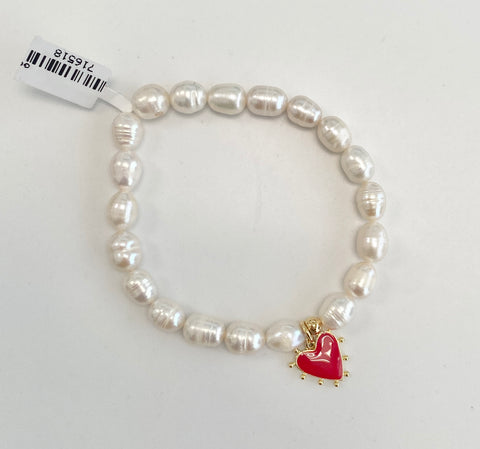 Vani Pearl and Heart Bracelet