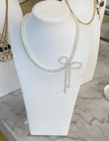 Pearl Bow Necklace